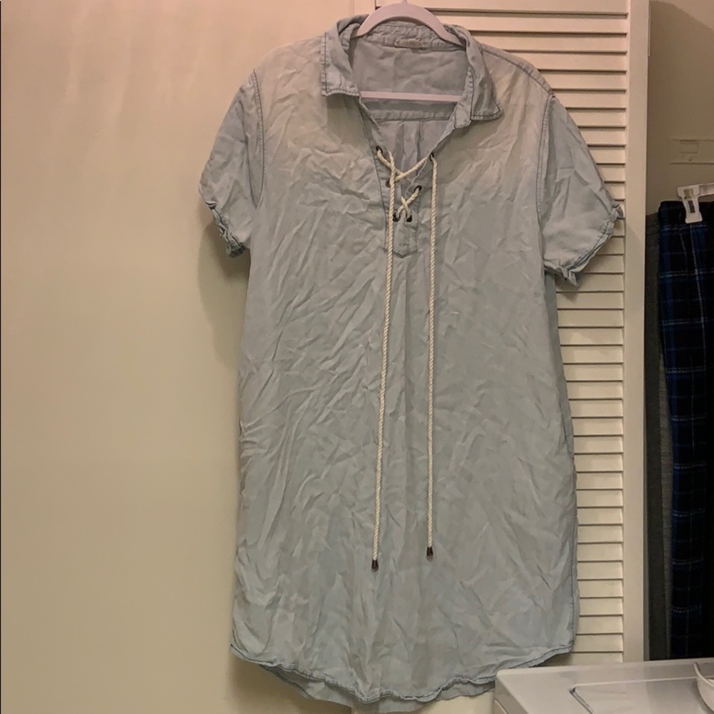 Light Mock Denim Dress